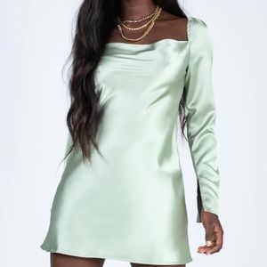 Star Power Mini Dress in Sage- Princess Polly